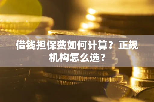 武汉借钱担保费如何计算？正规机构怎么选？